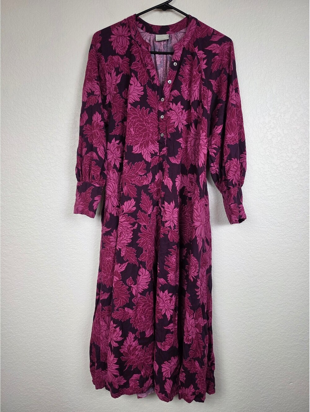 Anthropologie Earthaddict Floral Viscose Midi Dress Size 32